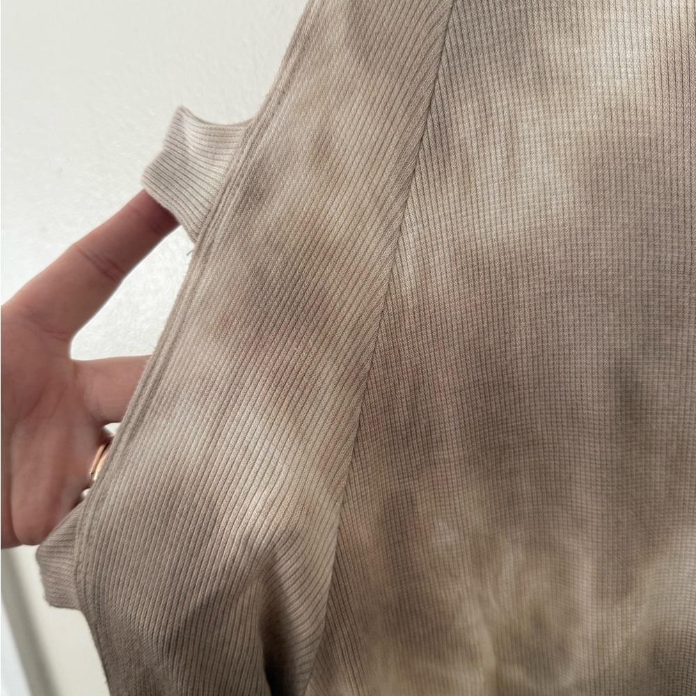 Y2K Beige Dye Designer Long Sleeve w cut outs- Red Label Akira Chicago- Large - Picture 6 of 10